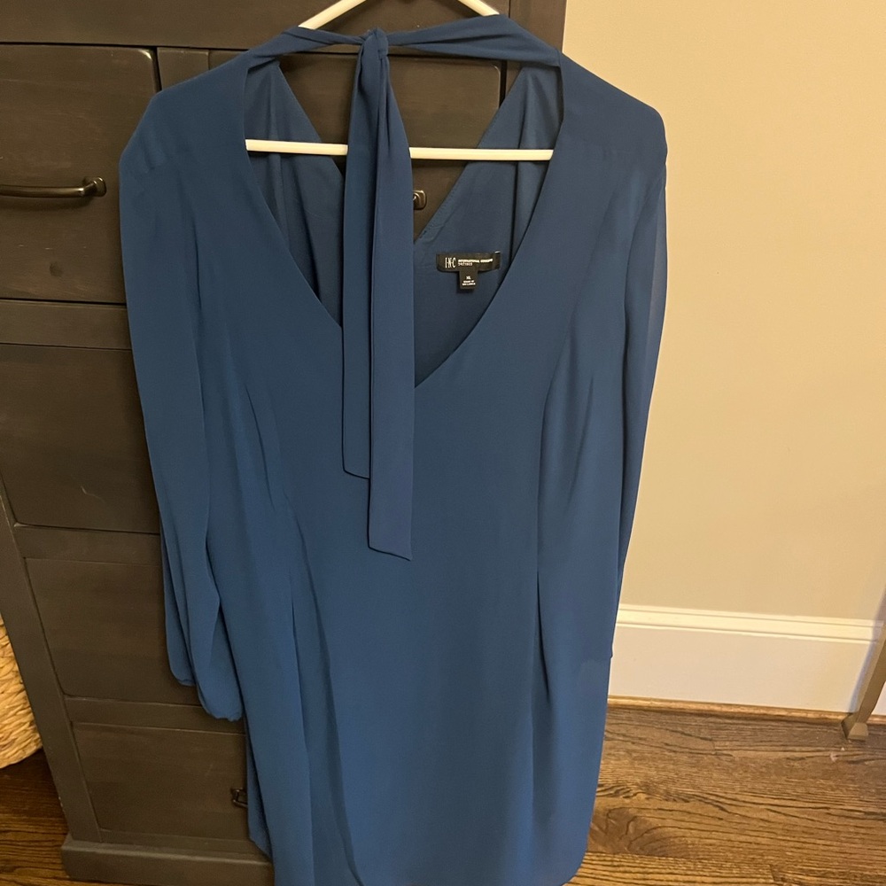 INC Formal Blue Dress XL Long Sleeve